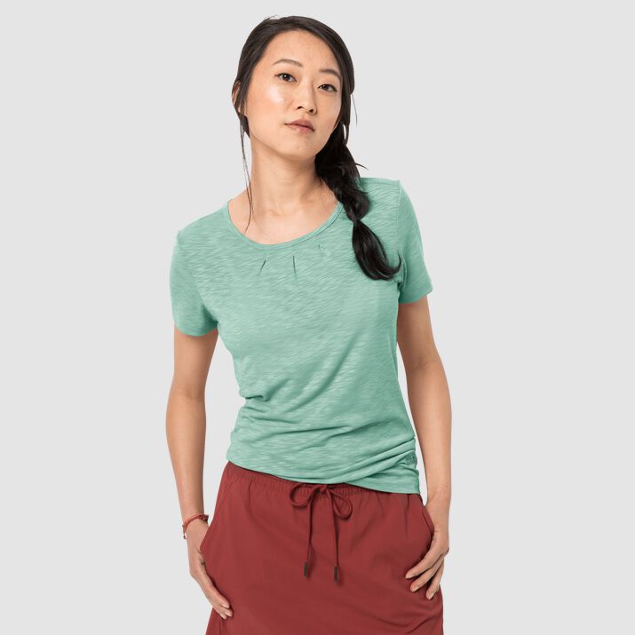 T-shirt Jack Wolfskin Travel Drape Mujer Verdes Claro Mexico-7151894